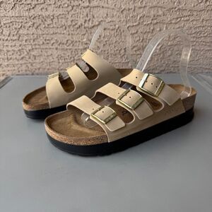 Birkenstock Papillio Florida III Flex Platform Womens 9US 40EU Sandcastle Beige